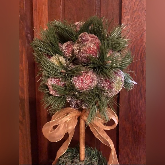 GORGEOUS NWT CHRISTMAS FRUIT TOPIARY TREE ORNATE WITH BRONZE BOW❤️SHIP SAME DAY - Picture 3 of 6